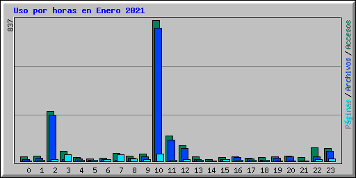 Uso por horas en Enero 2021